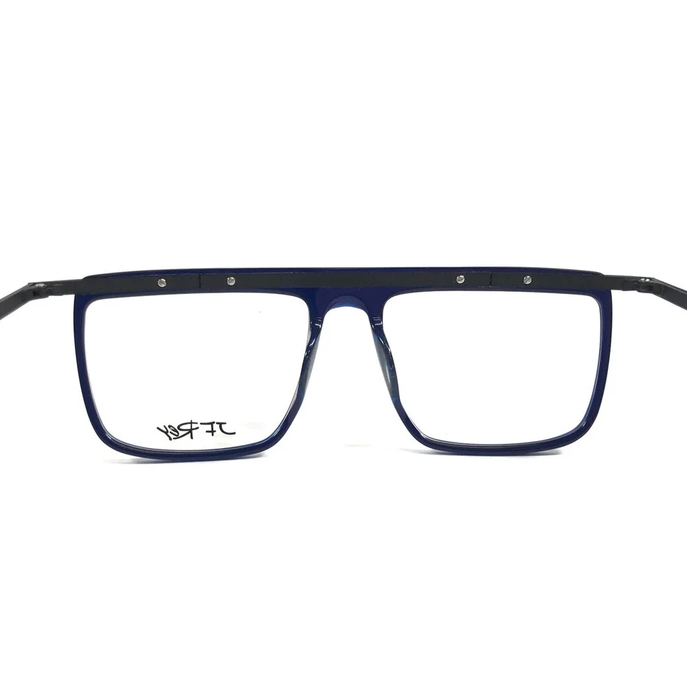 J.F. Rey Eyeglasses Frames JF1445 2500 Blue Black Matte Satin Square 52-16-148